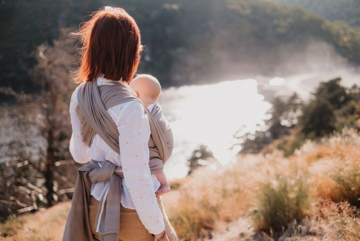 Écharpe de portage gris 0 - 4 ans