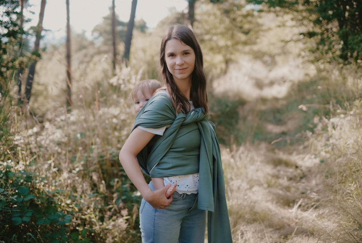 Écharpe de portage vert eucalyptus 0 - 4 ans