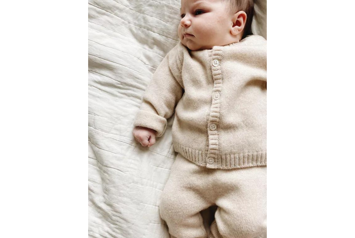 Cardigan + pantalon laine beige 4