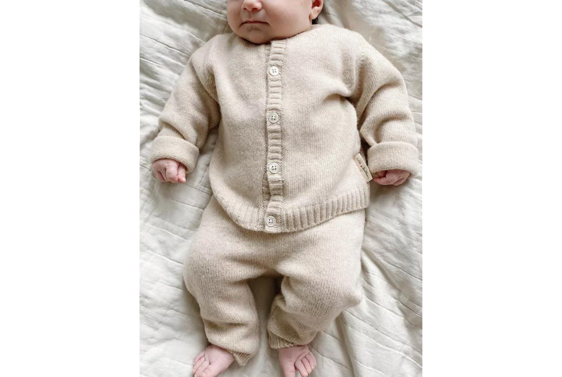 Cardigan + pantalon laine beige 3