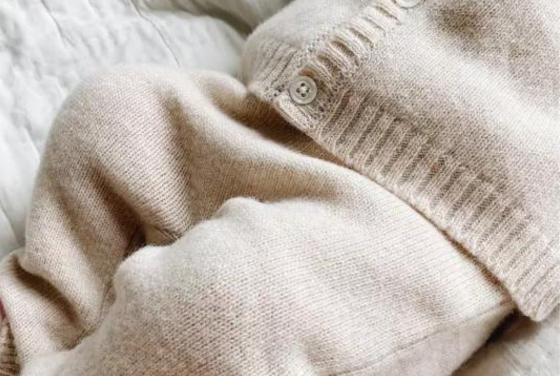 Cardigan + pantalon laine beige 2