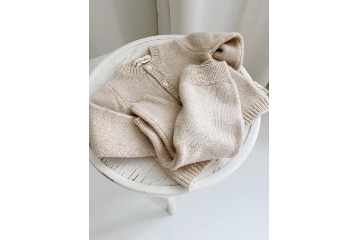 Cardigan + pantalon laine beige 6