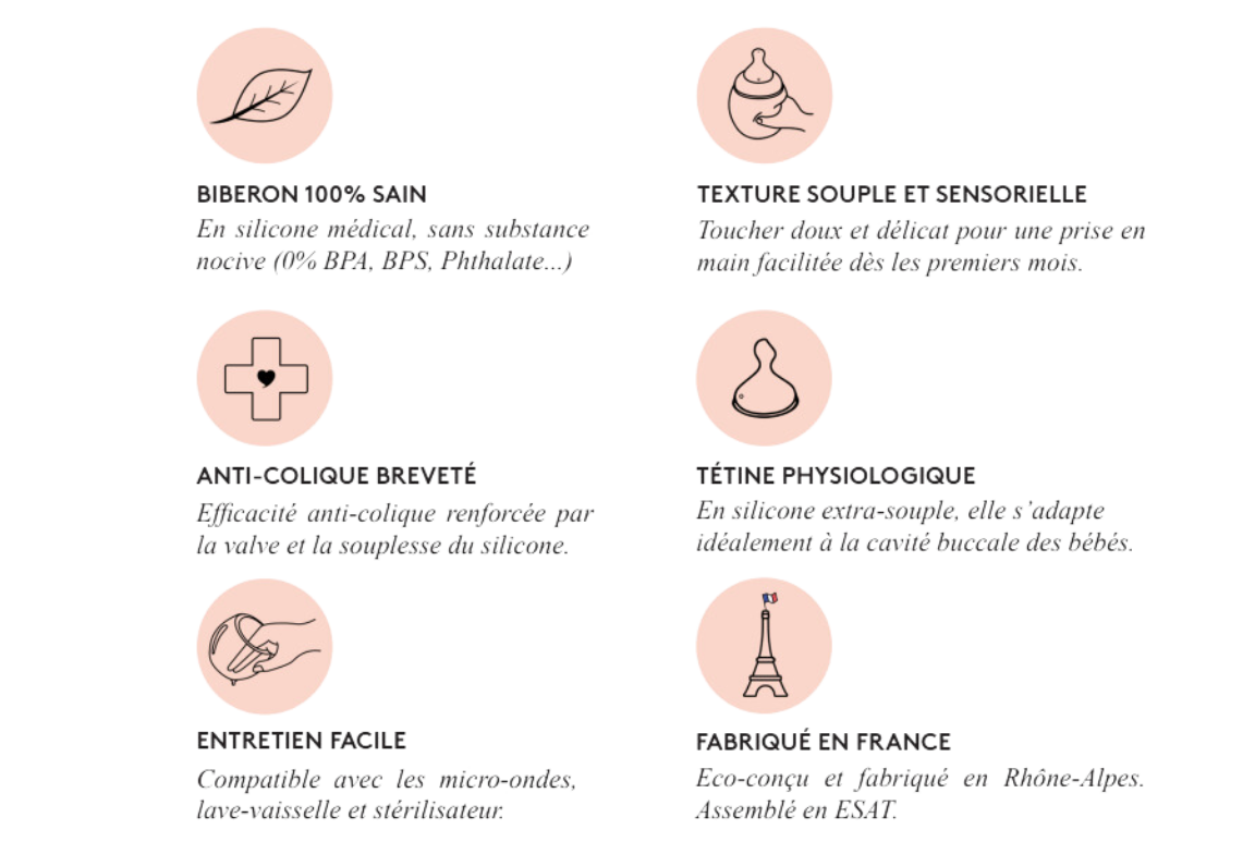 Biberon anti-colique 240 ml beige 8