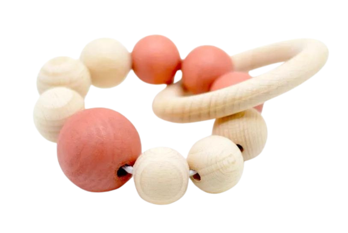 Hochet en bois bracelet argile 1