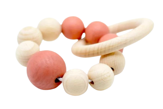 Hochet en bois bracelet argile 1