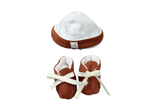 Coffret bonnet + chausson argile