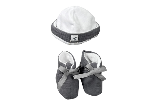 Coffret bonnet + chausson gris