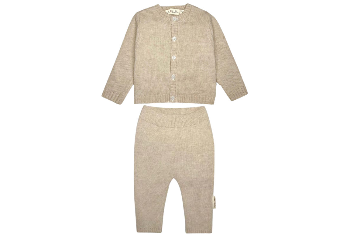 Cardigan + pantalon laine beige 1