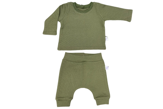 Tee-shirt manche longue + pantalon vert olive