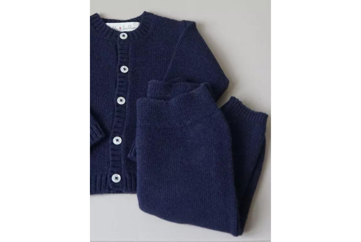 Cardigan + pantalon laine bleu nuit 5