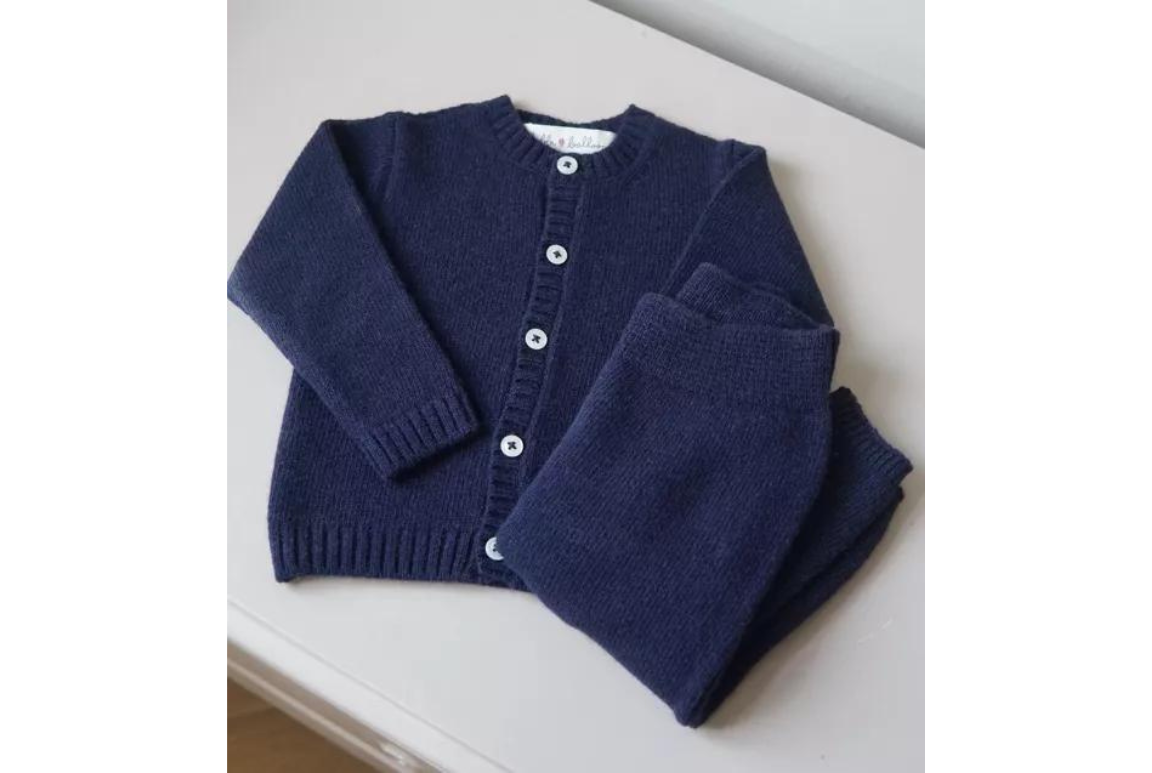 Cardigan + pantalon laine bleu nuit 4