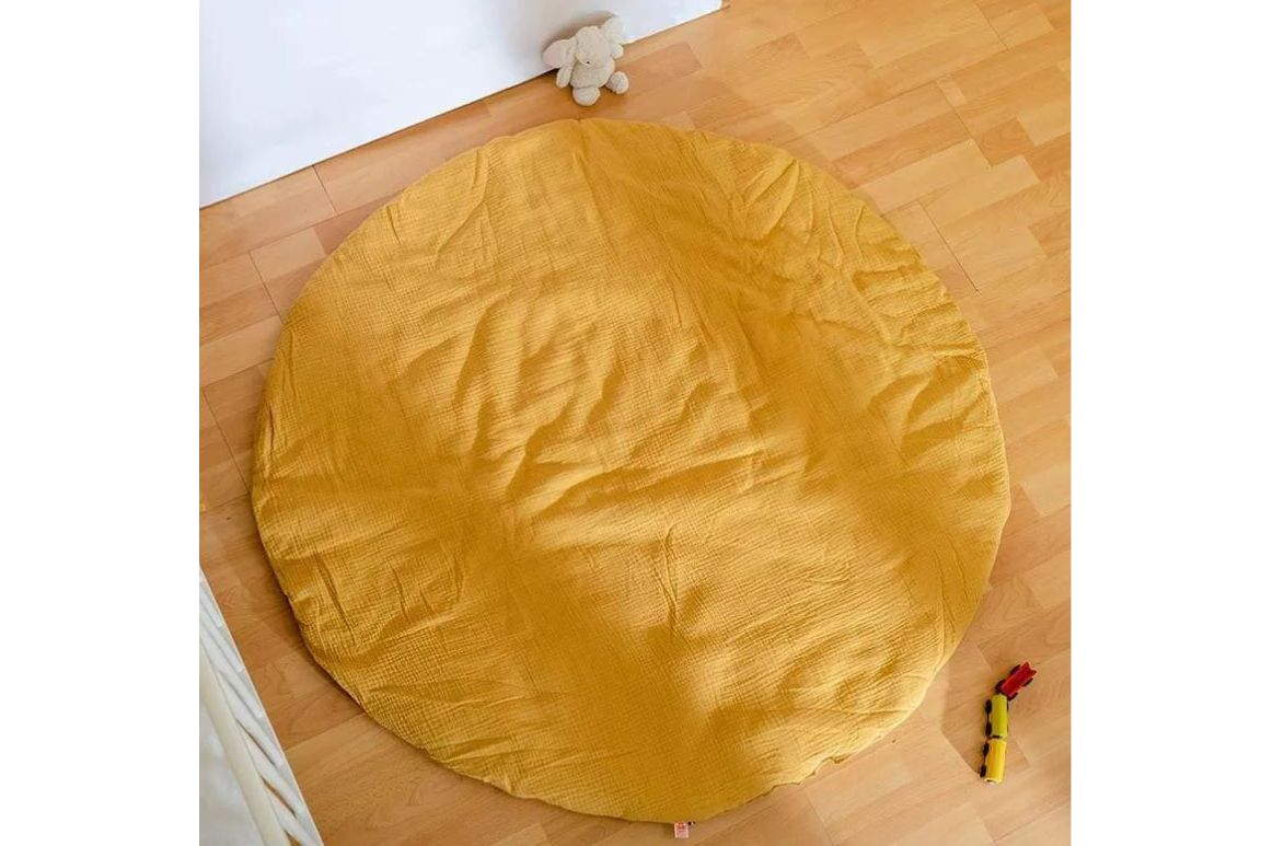 Tapis d'éveil rond moutarde 6