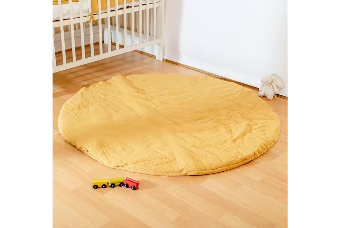 Tapis d'éveil rond moutarde 4