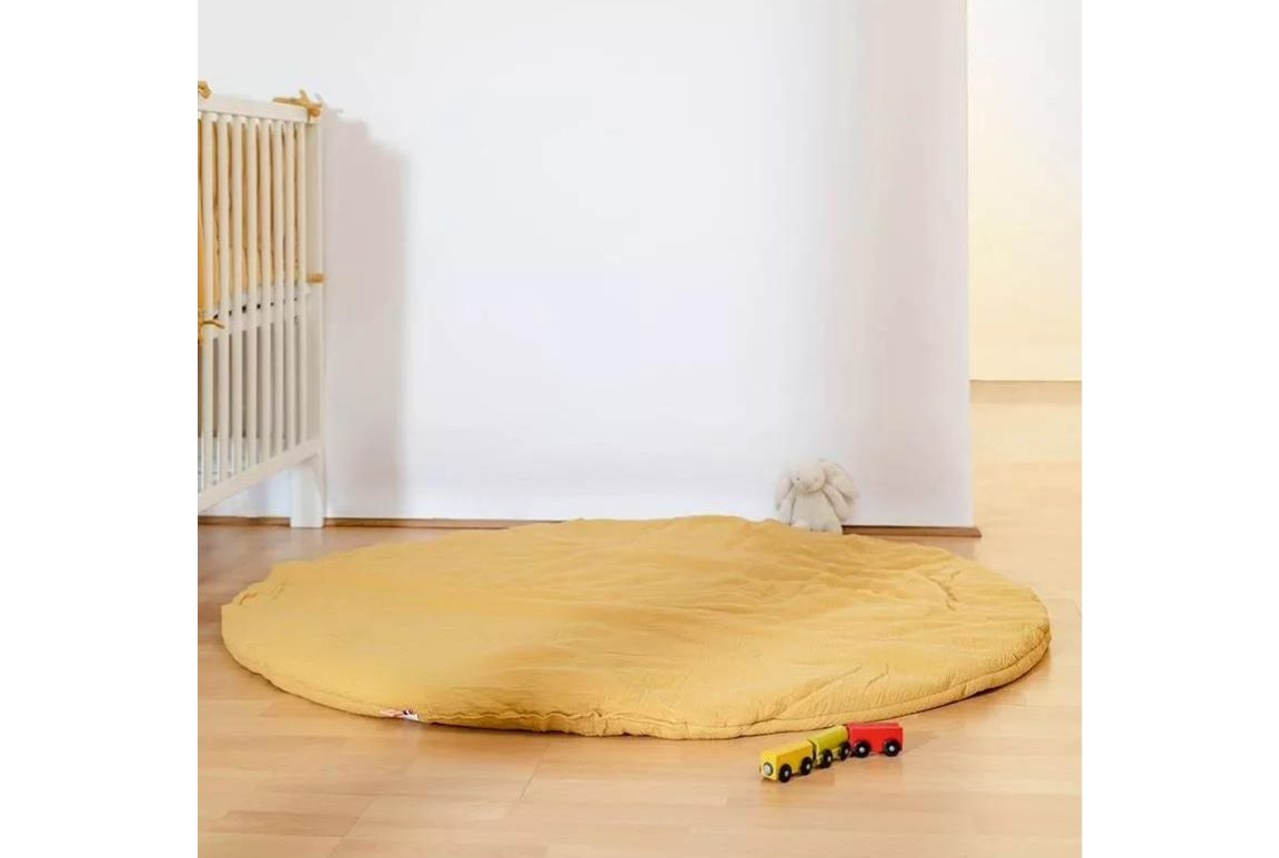 Tapis d'éveil rond moutarde 3