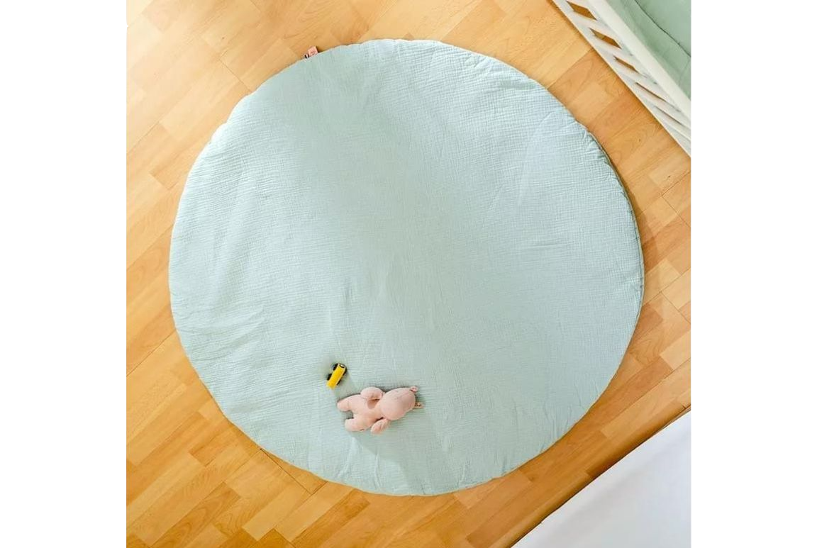 Tapis d'éveil rond vert menthe 3