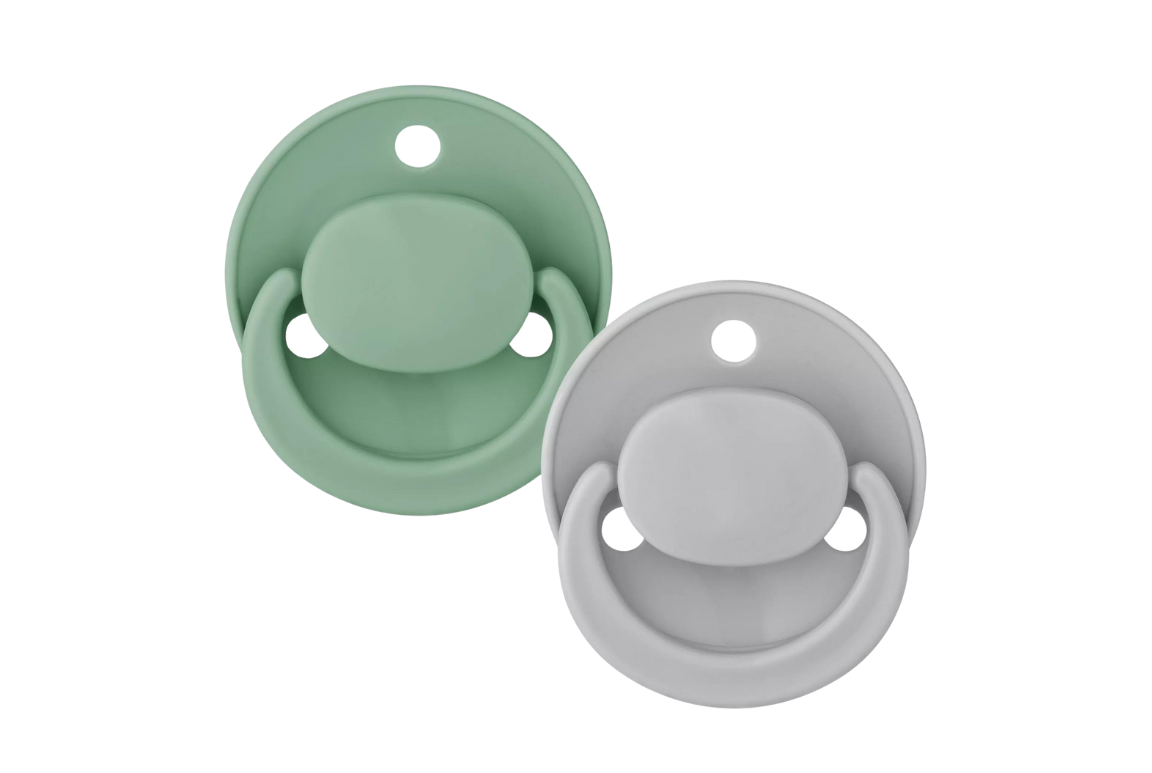Lot de deux sucettes rondes vert-gris 1