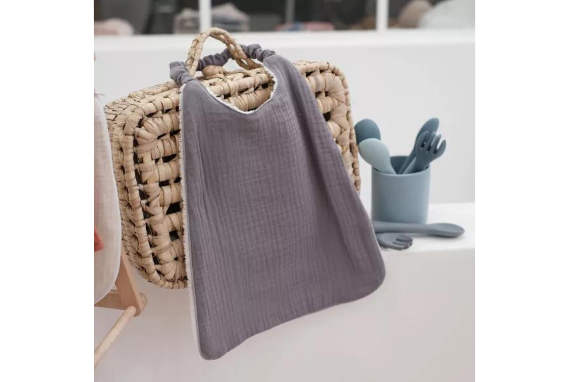 Bavoir élastique gris 2