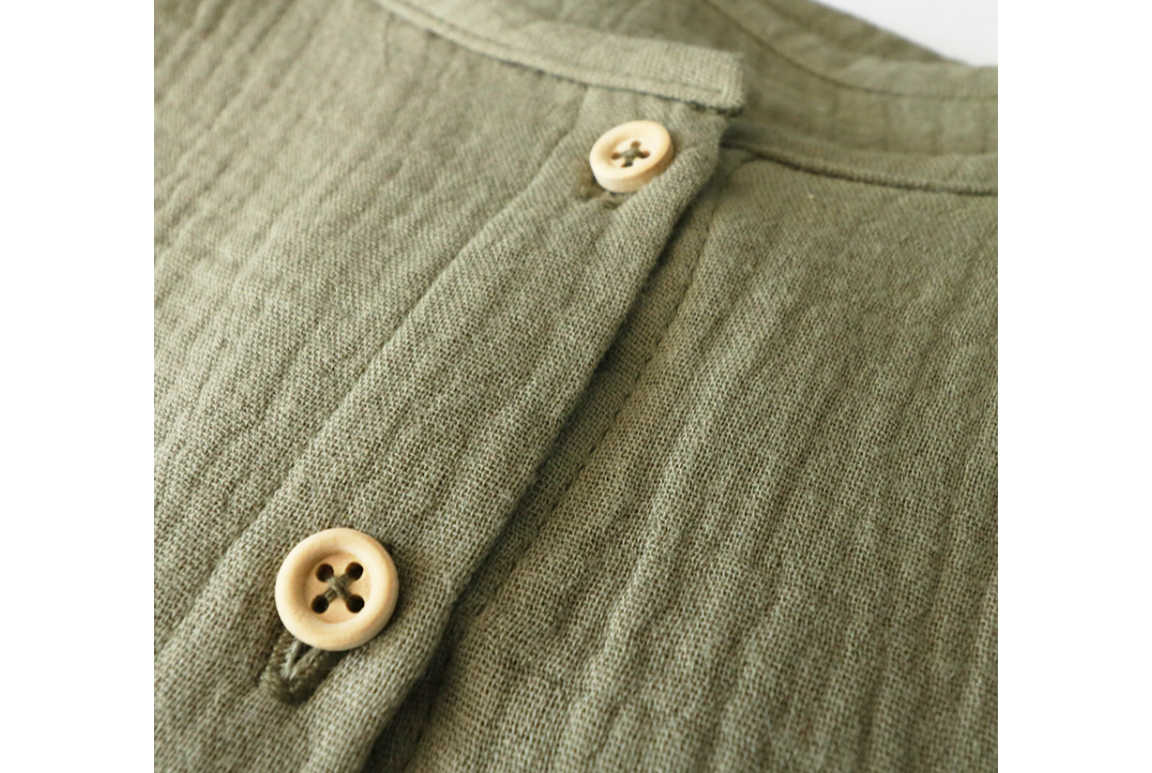 Blouse gaze de coton vert olive 4