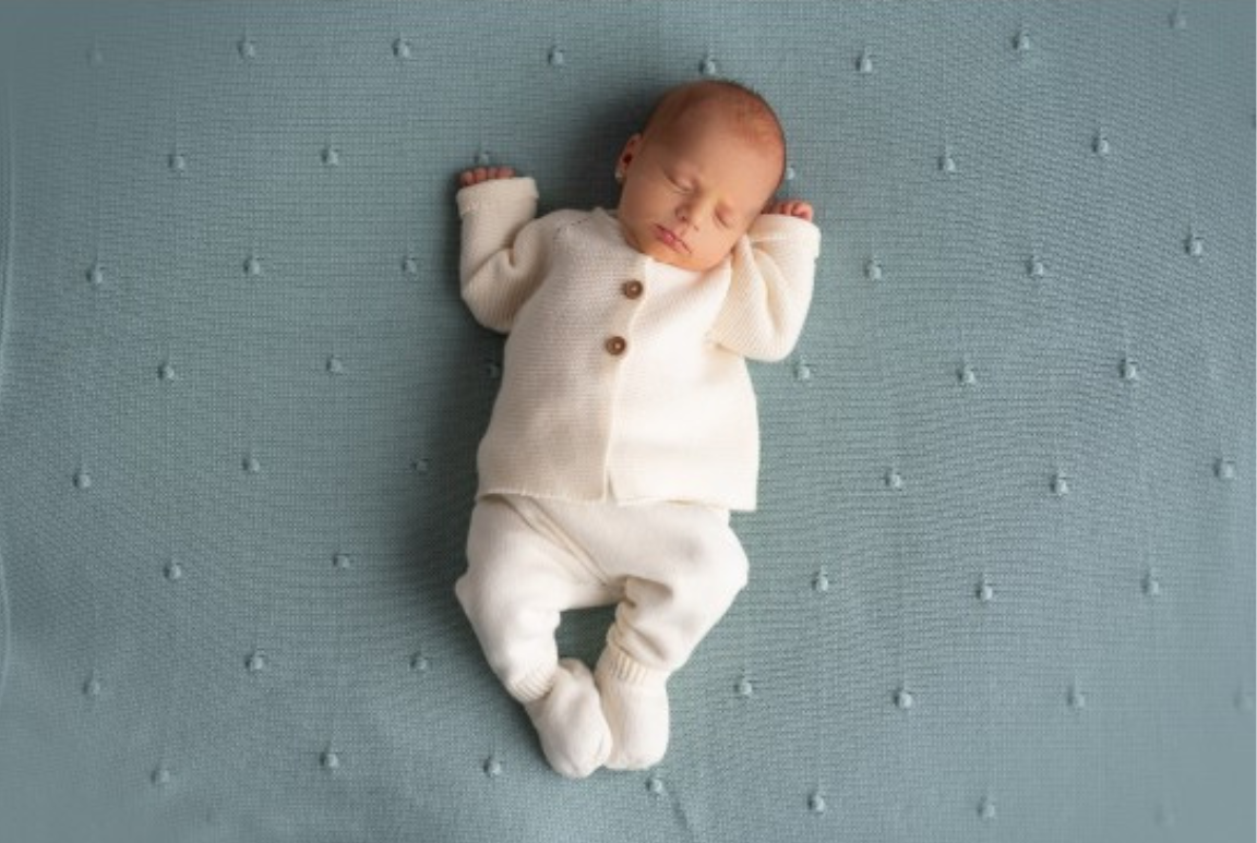 Ensemble de naissance coton écru 2