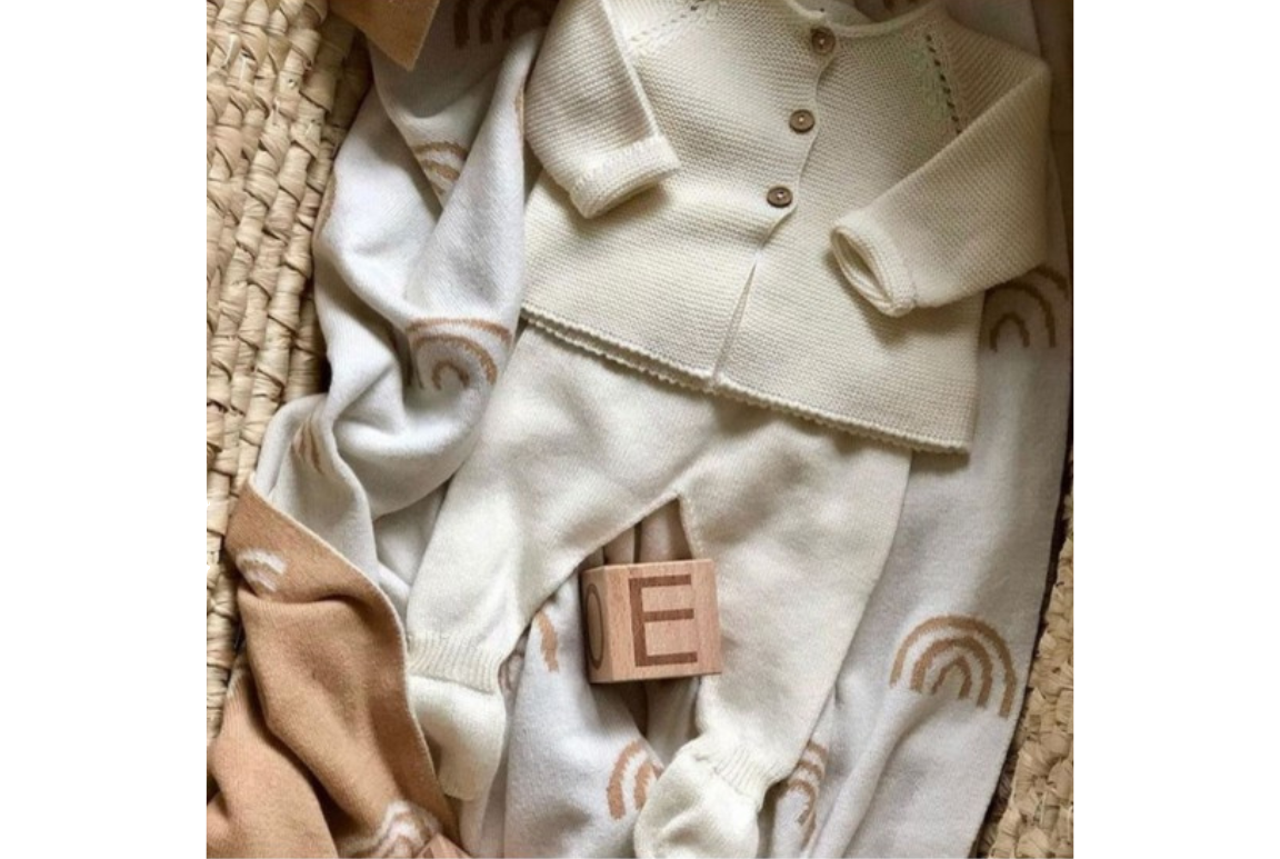 Ensemble de naissance coton écru 3