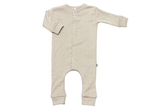 Pyjama coton pointelle beige foncé